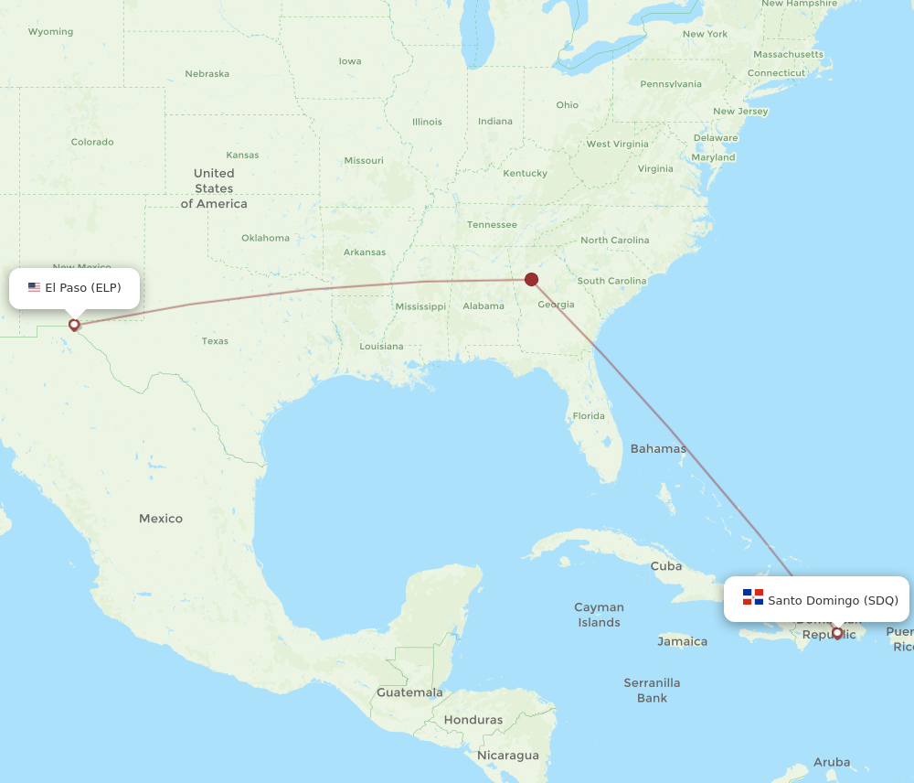 Flights from Santo Domingo to El Paso SDQ to ELP Flight Routes