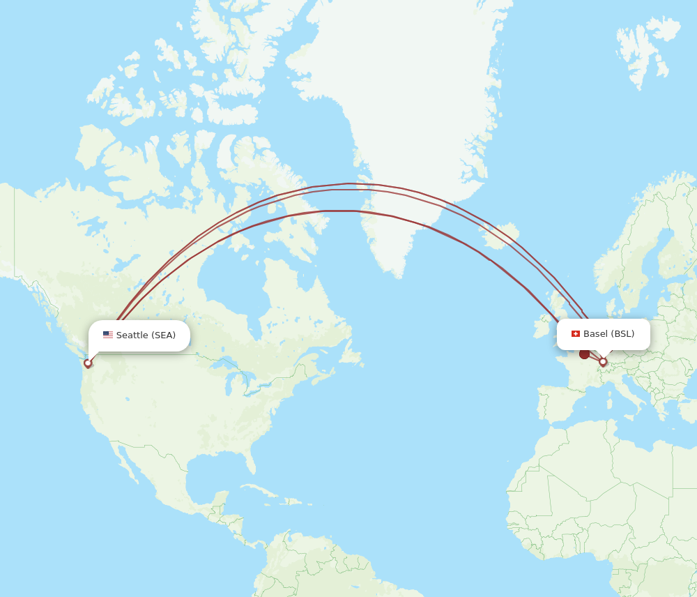 Flights from Seattle to Basel Switzerland Mulhouse SEA to BSL