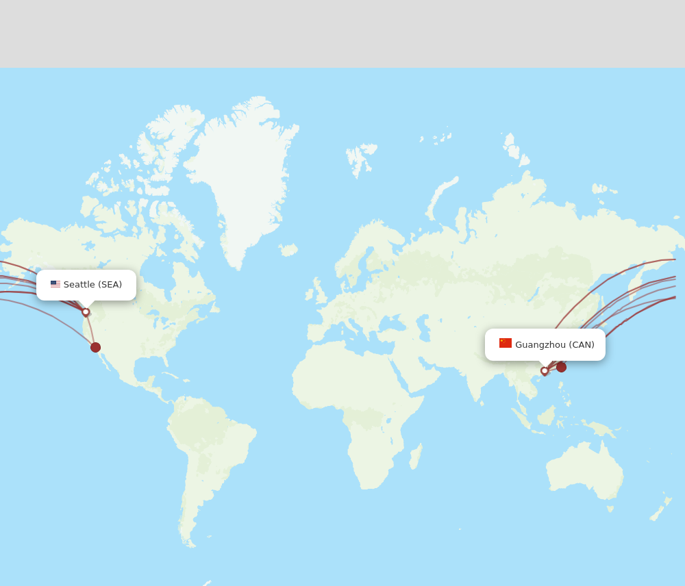 Flights from Seattle to Guangzhou SEA to CAN Flight Routes