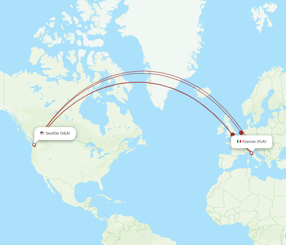 Flights from Seattle to Florence SEA to FLR Flight Routes