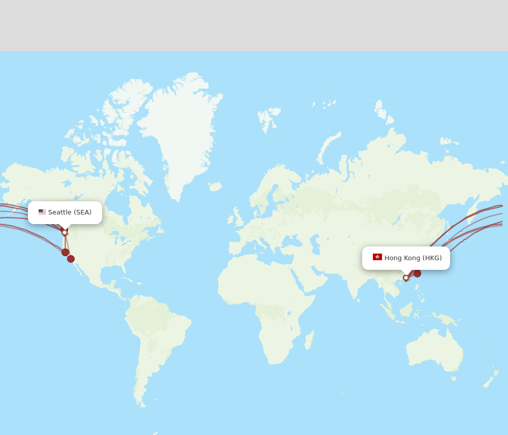 All flight routes from Seattle to Hong Kong, SEA to HKG - Flight Routes