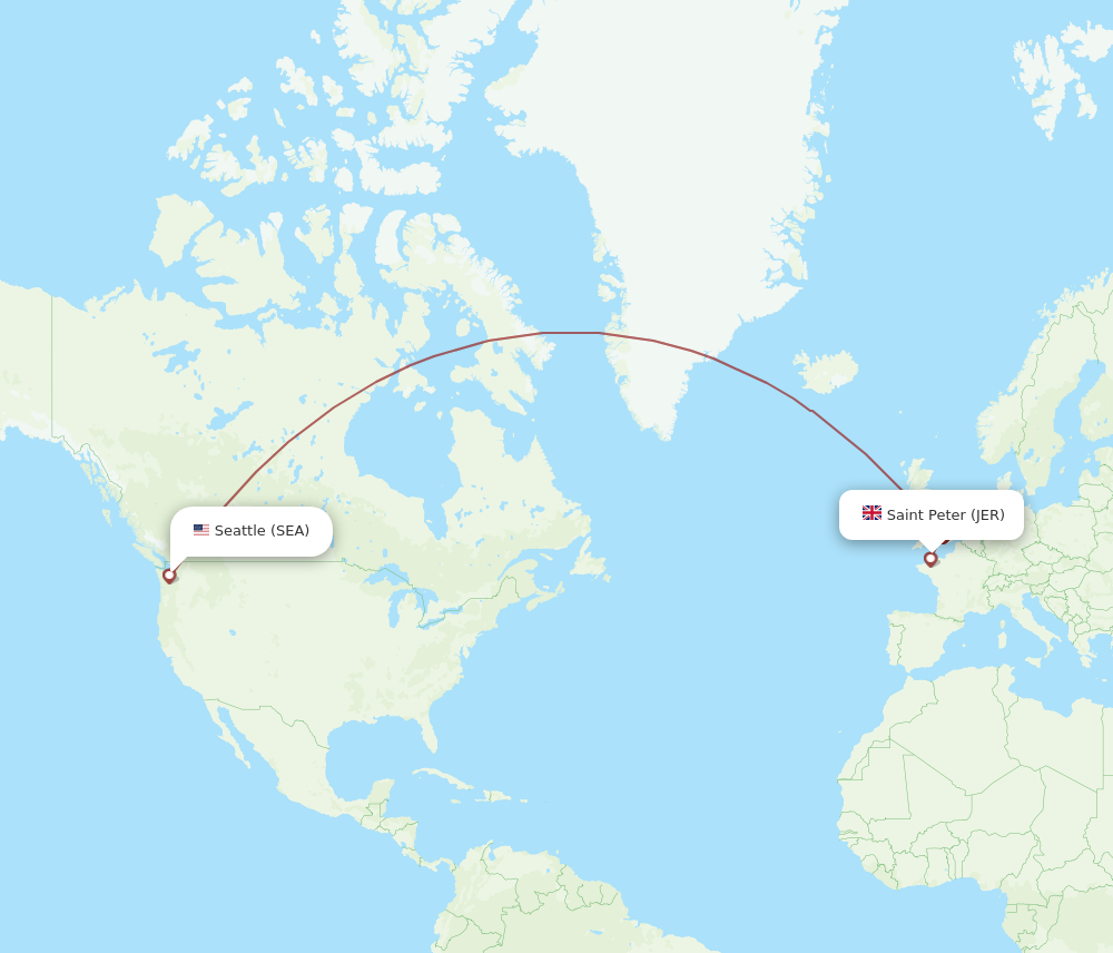 Flights from Seattle to Jersey SEA to JER Flight Routes