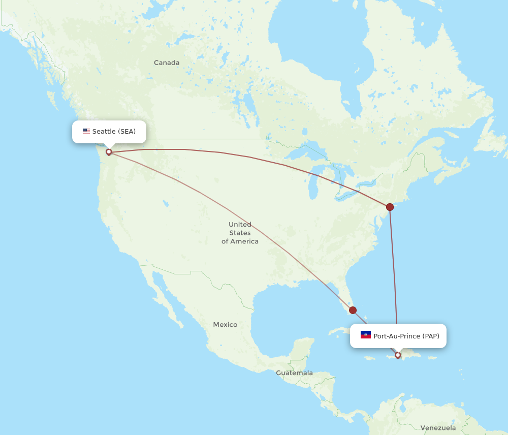 Flights from Seattle to Port au Prince SEA to PAP Flight Routes