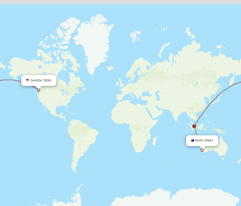 Flights from Seattle to Perth SEA to PER Flight Routes