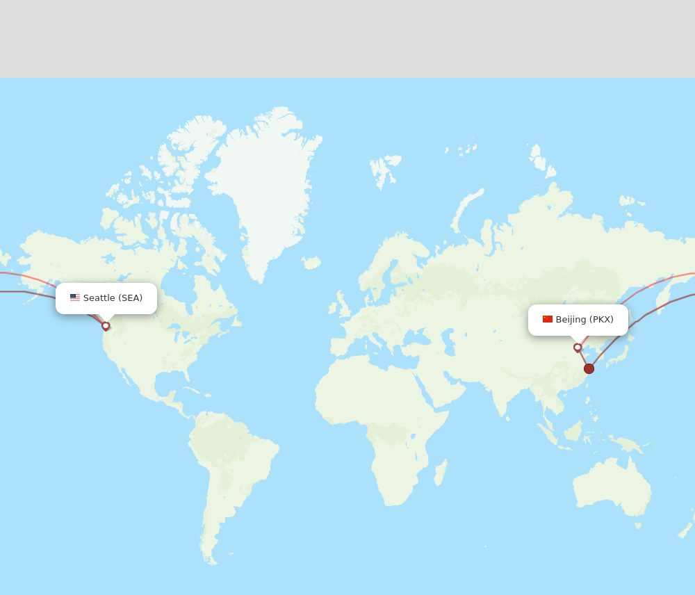 Flights from Seattle to Beijing SEA to PKX Flight Routes