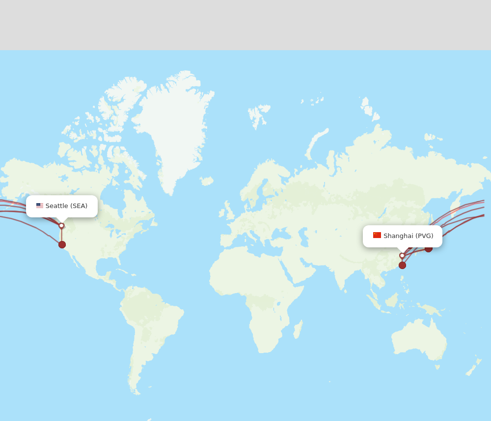 Flights from Seattle to Shanghai SEA to PVG Flight Routes