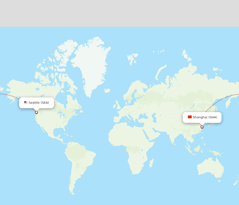 Flights from Seattle to Shanghai SEA to SHA Flight Routes