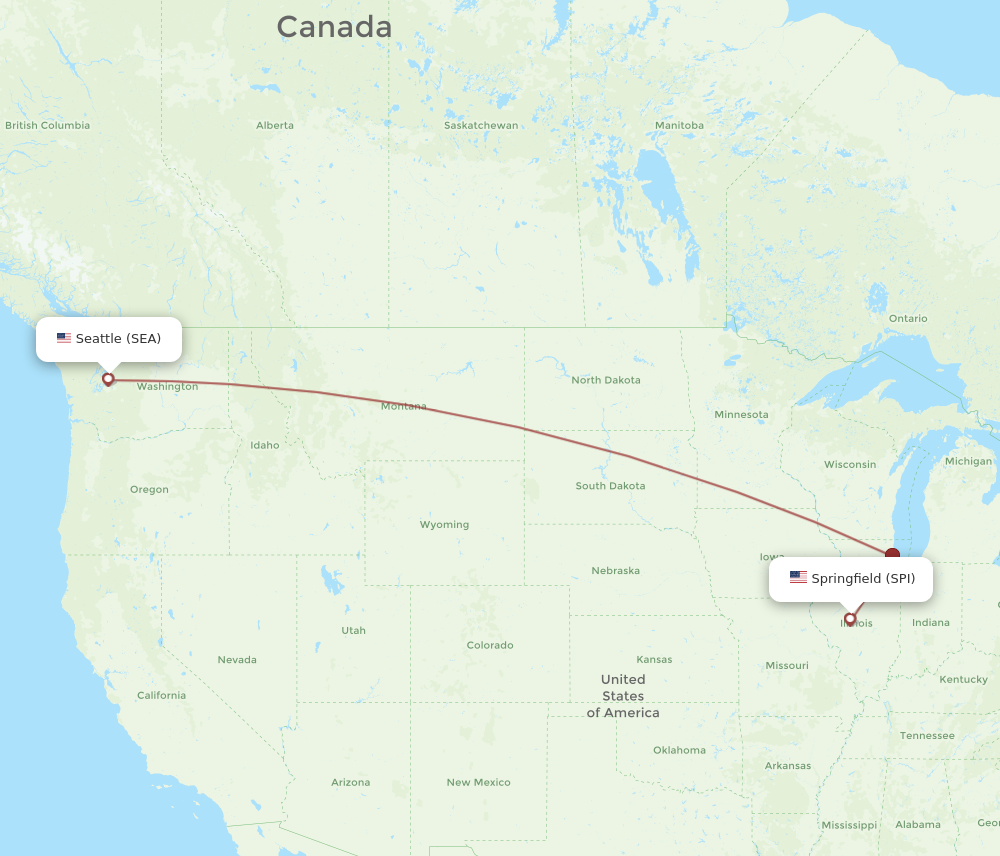 Flights from Seattle to Springfield, SEA to SPI - Flight Routes