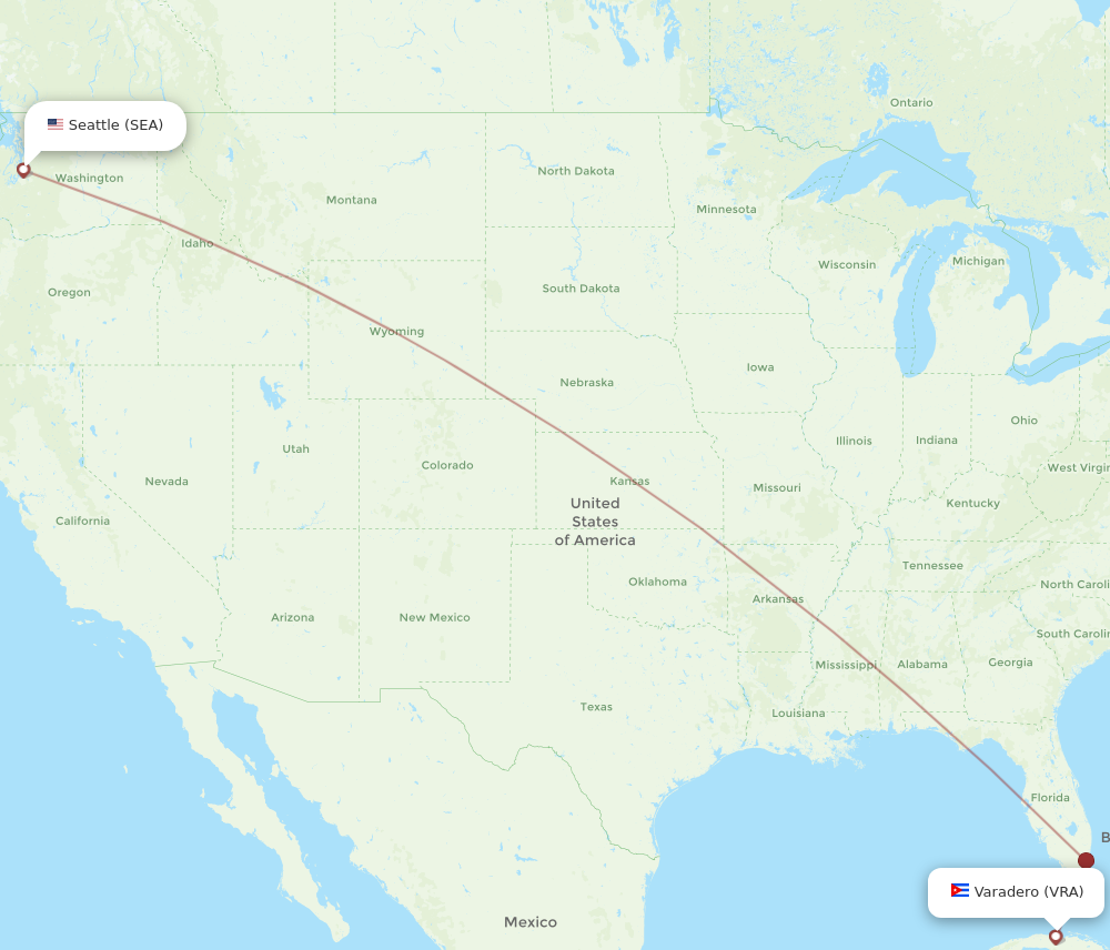 All Flight Routes From Seattle To Varadero Sea To Vra Flight Routes 2318