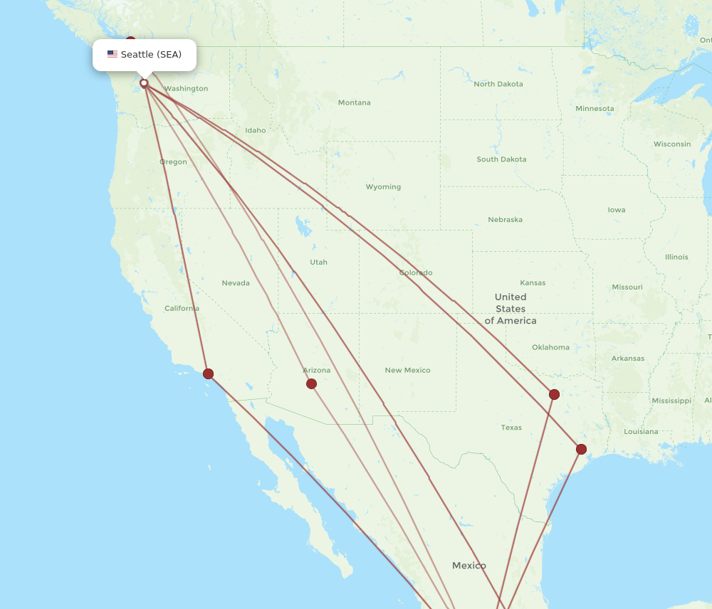 Flights from Seattle to Ixtapa/Zihuatanejo, SEA to ZIH - Flight Routes