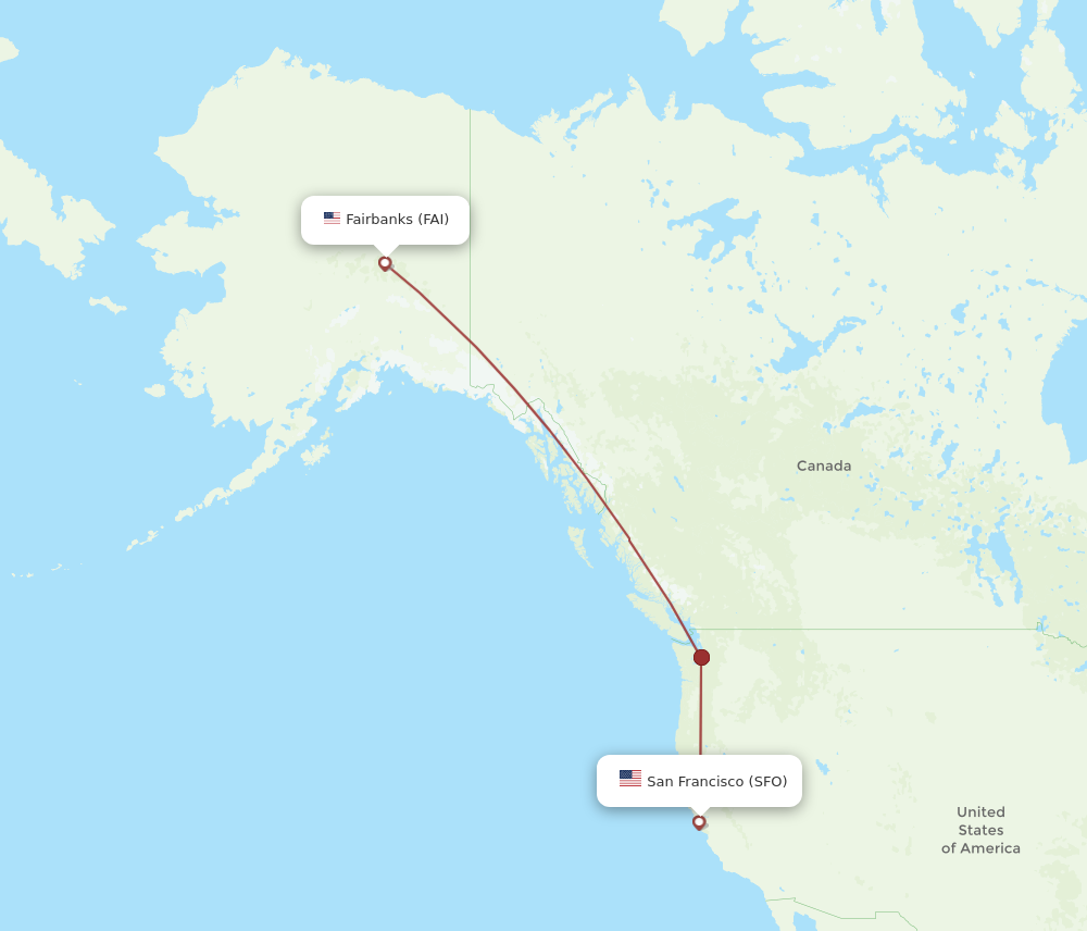 Flights from San Francisco to Fairbanks SFO to FAI Flight Routes