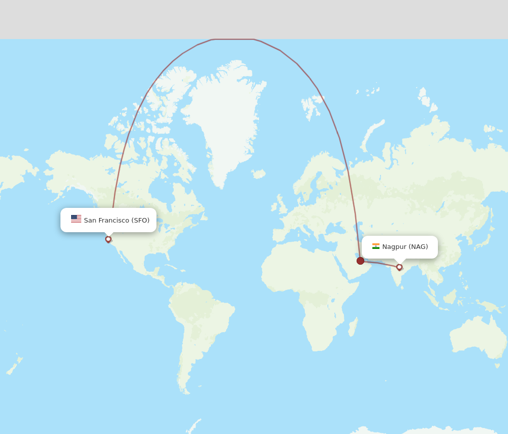 Flights from San Francisco to Nagpur SFO to NAG Flight Routes