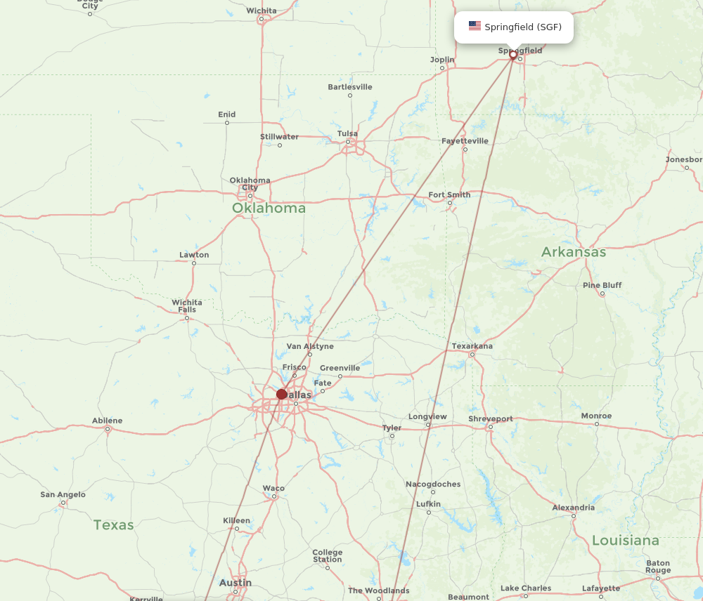 Flights from Springfield to San Antonio SGF to SAT Flight Routes