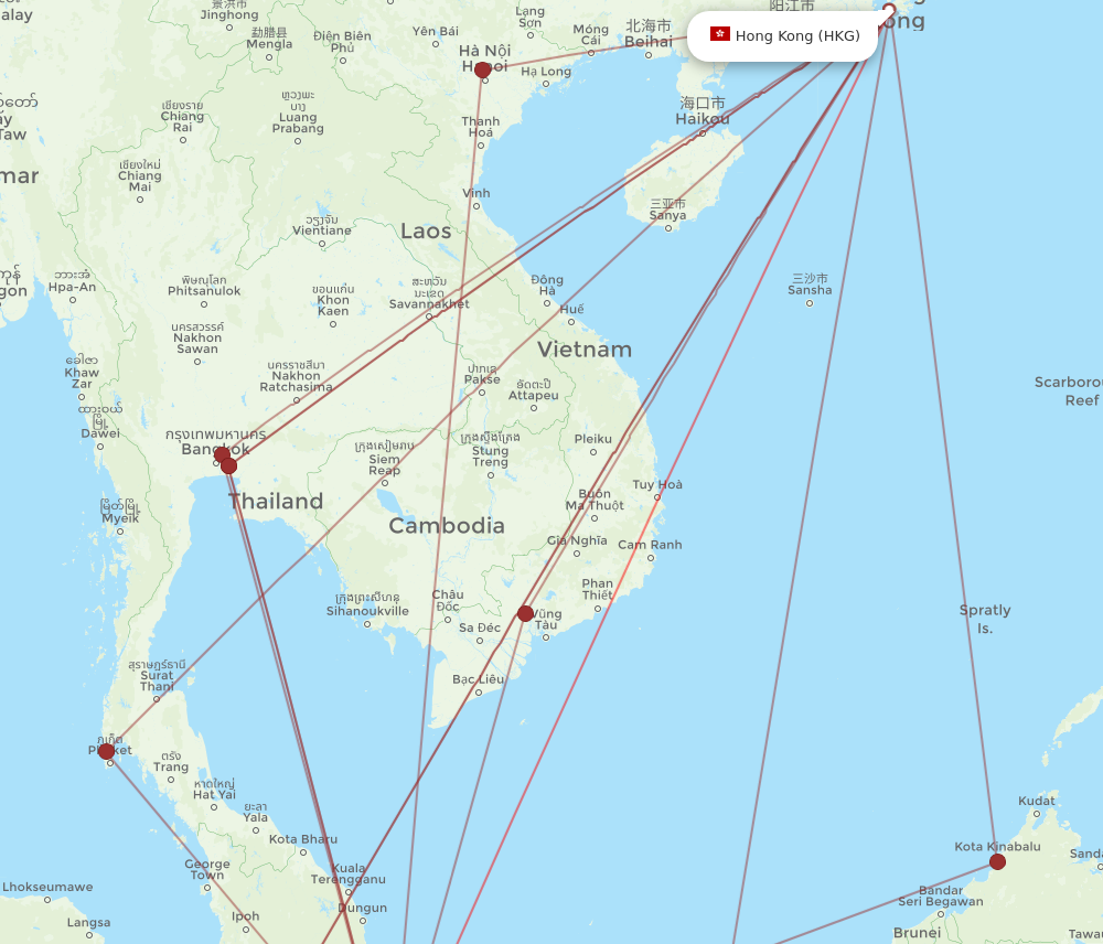 Flights from Singapore to Hong Kong SIN to HKG Flight Routes