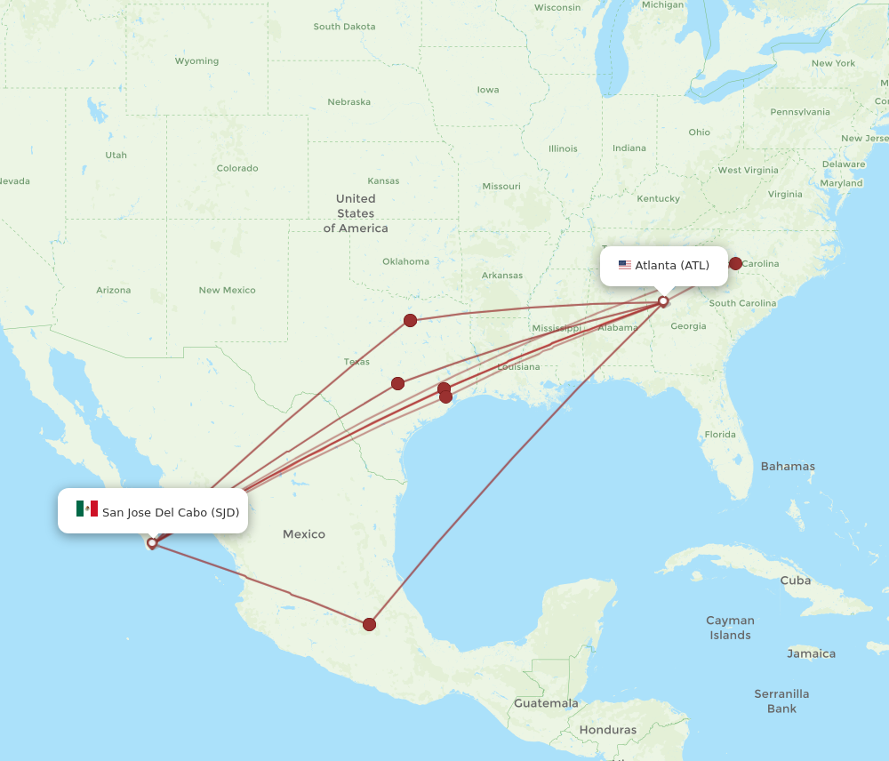 Flights from San Jose Cabo to Atlanta SJD to ATL Flight Routes