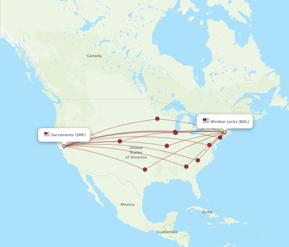 Flights from Sacramento to Hartford, SMF to BDL - Flight Routes