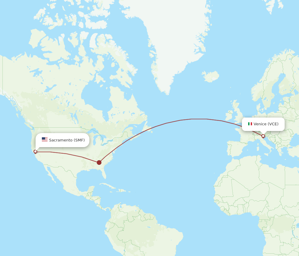 Flights from Sacramento to Venice SMF to VCE Flight Routes