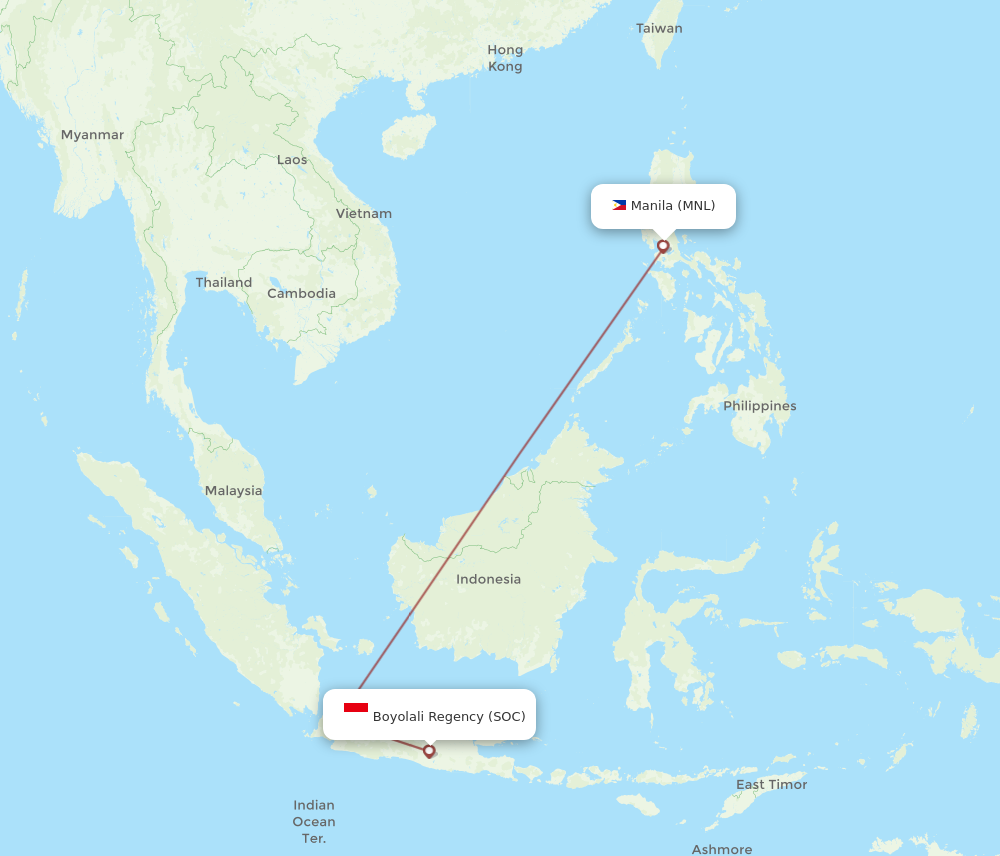 Flights From Manila To Surakarta Mnl To Soc Flight Routes 5271