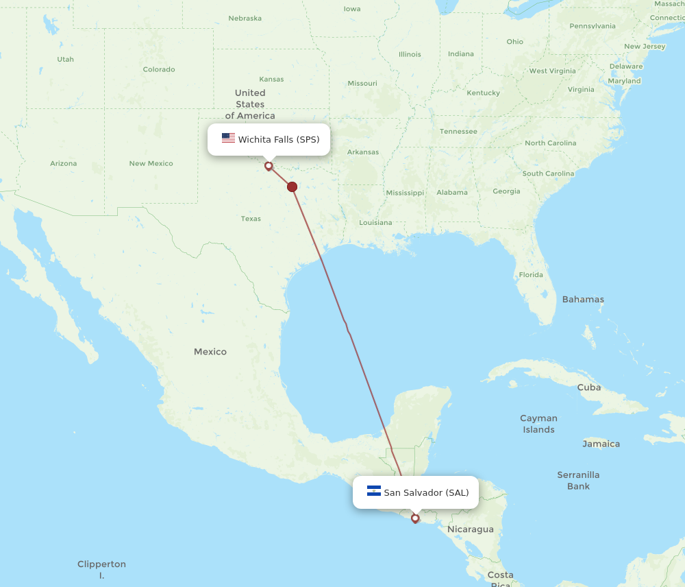 Flights from Wichita Falls to San Salvador SPS to SAL Flight Routes