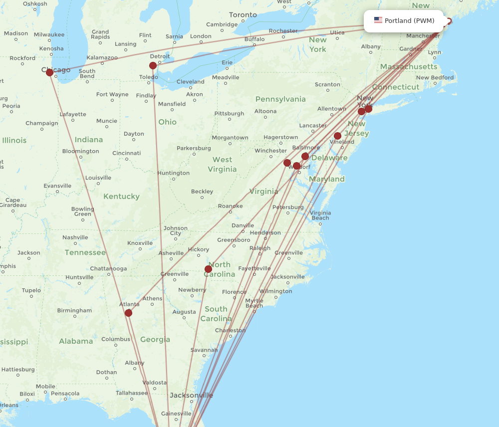 Flights from Sarasota to Portland SRQ to PWM Flight Routes