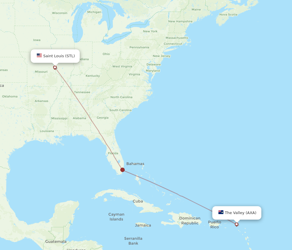 Flights from Saint Louis to Anguilla STL to AXA Flight Routes