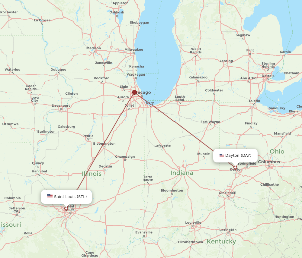 Flights from Saint Louis to Dayton STL to DAY Flight Routes