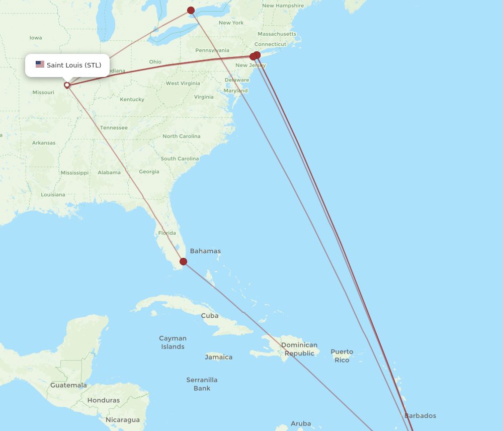 Flights from Saint Louis to Georgetown STL to GEO Flight Routes