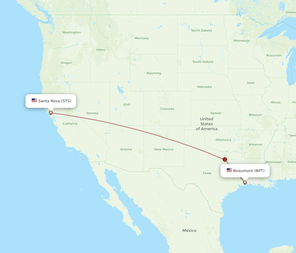 Flights from Santa Rosa to Beaumont STS to BPT Flight Routes