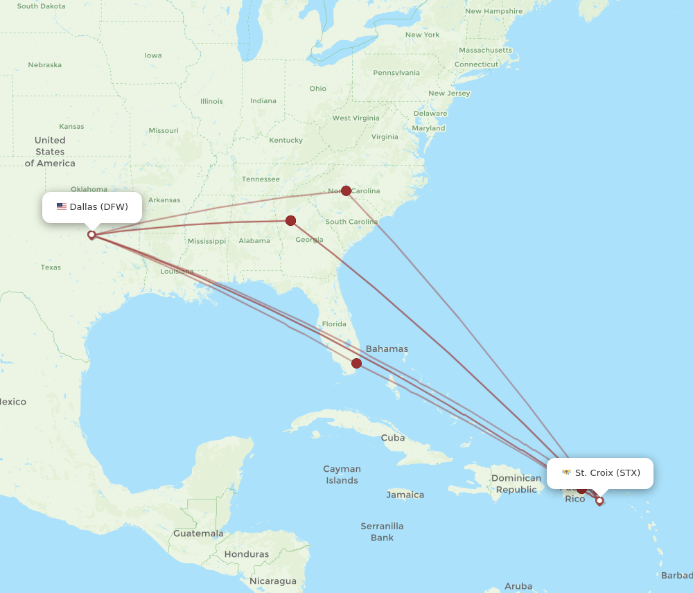 Flights From Saint Croix To Dallas Stx To Dfw Flight Routes 0806