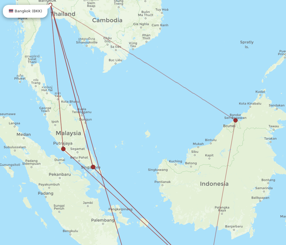 Flights from Surabaya to Bangkok SUB to BKK Flight Routes