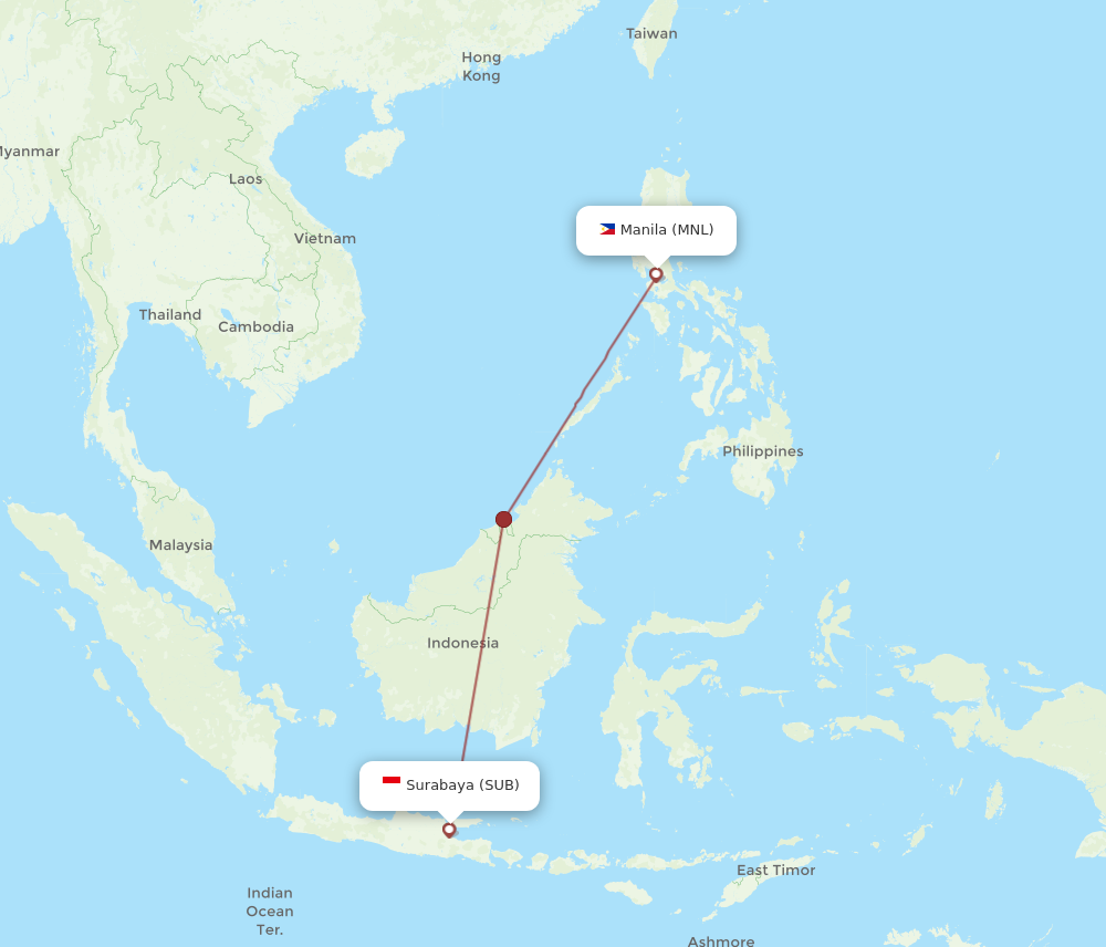 Flights from Surabaya to Manila SUB to MNL Flight Routes