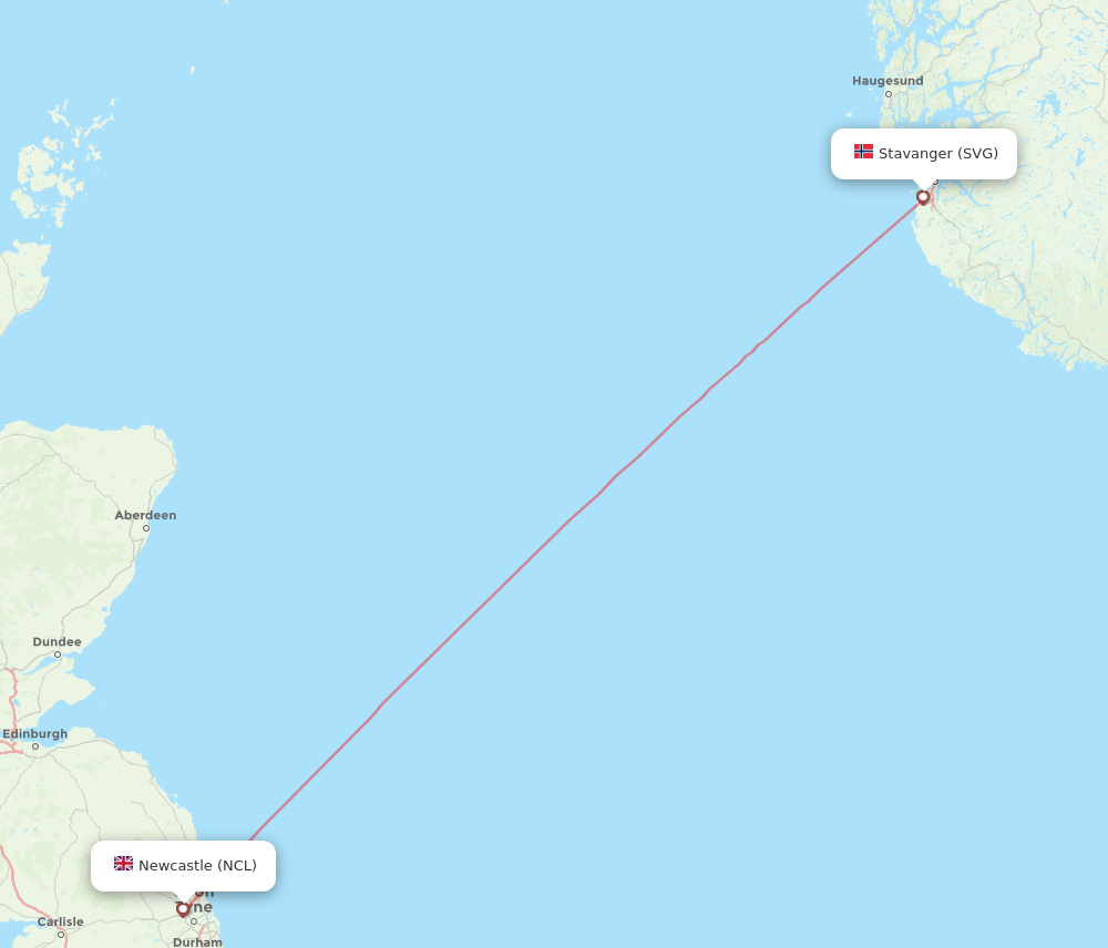 Flights From Stavanger To Newcastle, SVG To NCL - Flight Routes