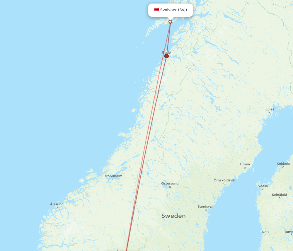 Flights from Svolvaer to Oslo SVJ to OSL Flight Routes