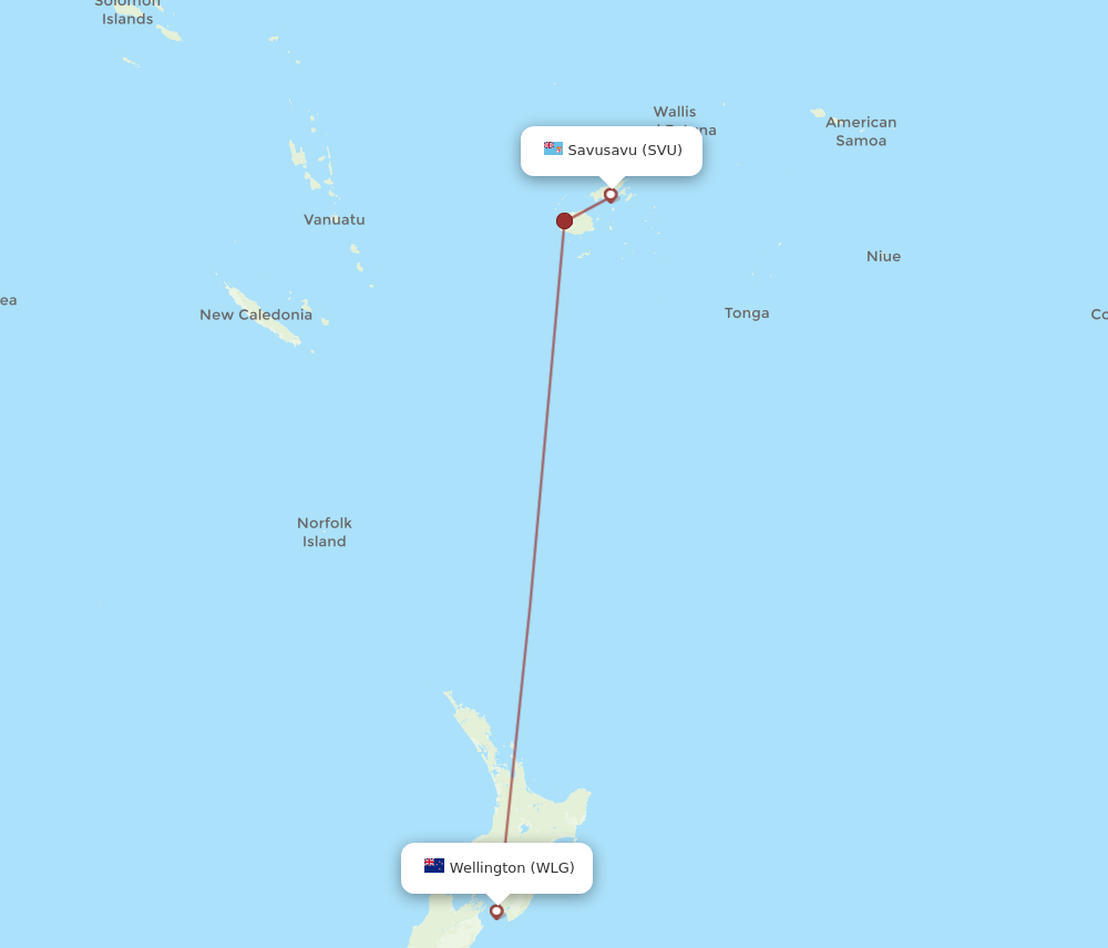 All Flight Routes From Savusavu To Wellington Svu To Wlg Flight Routes 0892