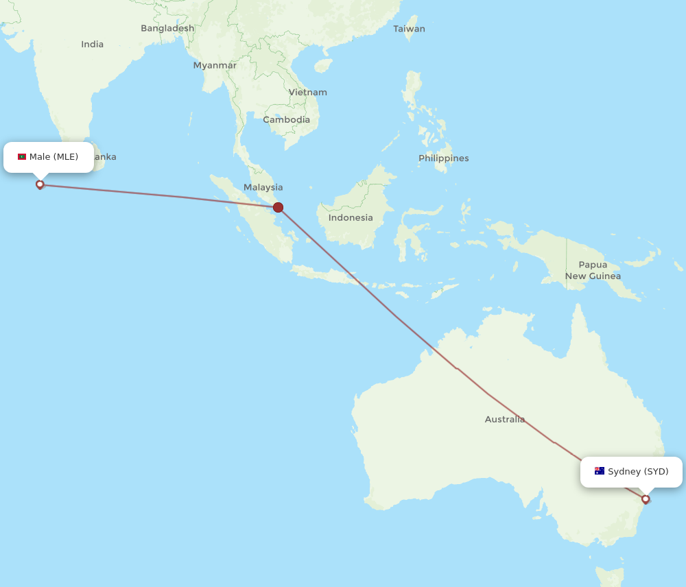 Flights from Sydney to Male SYD to MLE Flight Routes