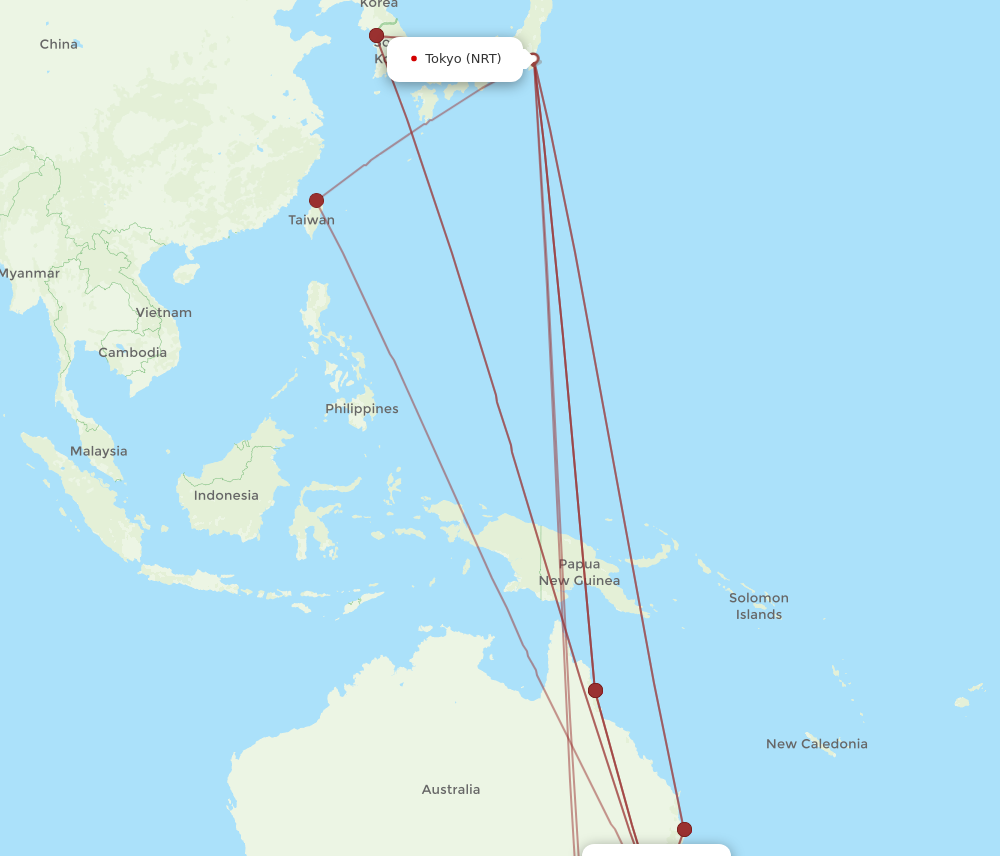 Flights from Sydney to Tokyo SYD to NRT Flight Routes