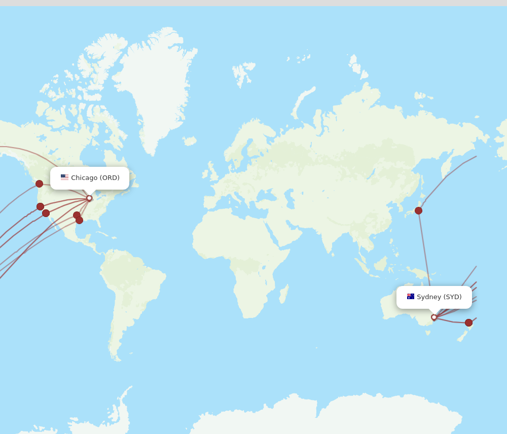 Flights from Sydney to Chicago, SYD to ORD - Flight Routes