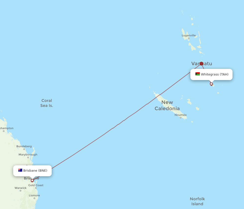 All Flight Routes From Brisbane To Tanna Island Bne To Tah Flight Routes 0879