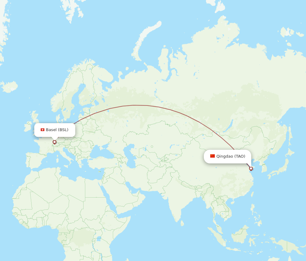 TAO to BSL flights and routes map