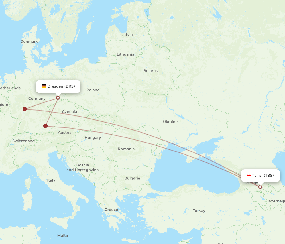 Flights from Tbilisi to Dresden, TBS to DRS - Flight Routes