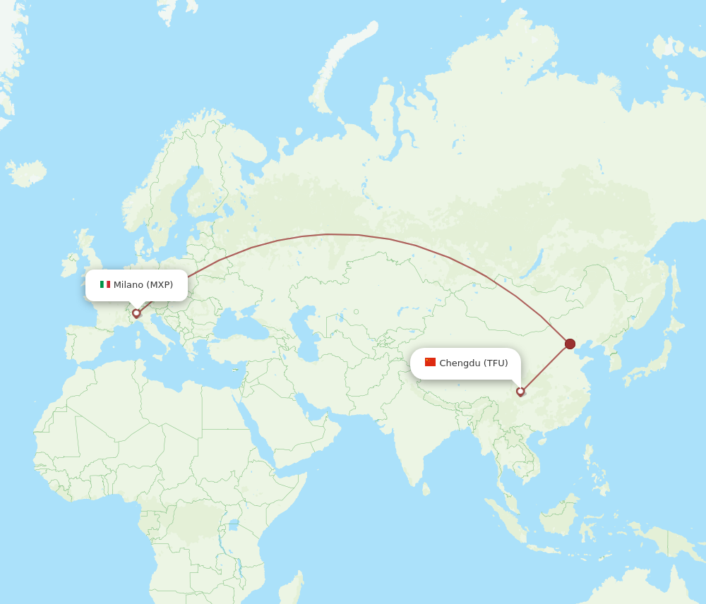 Flights from Chengdu to Milan TFU to MXP Flight Routes