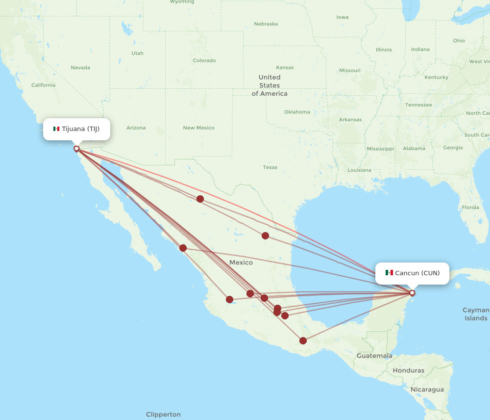 Flights from Tijuana to Cancun TIJ to CUN Flight Routes