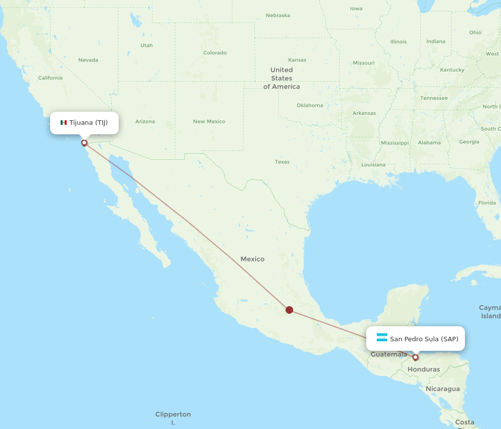 Flights from Tijuana to San Pedro Sula TIJ to SAP Flight Routes