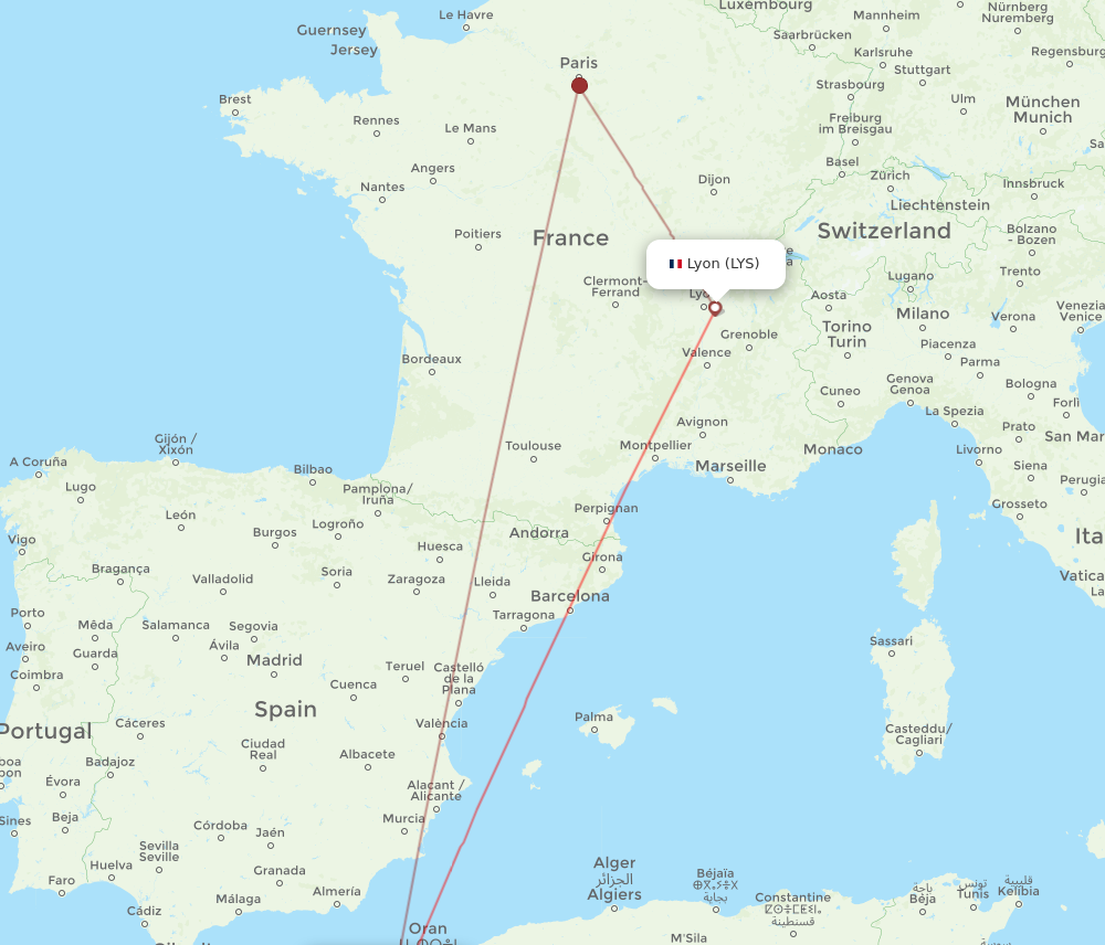 Flights from Tlemcen to Lyon TLM to LYS Flight Routes