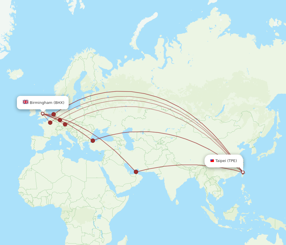 Flights From Taipei To Birmingham, TPE To BHX - Flight Routes