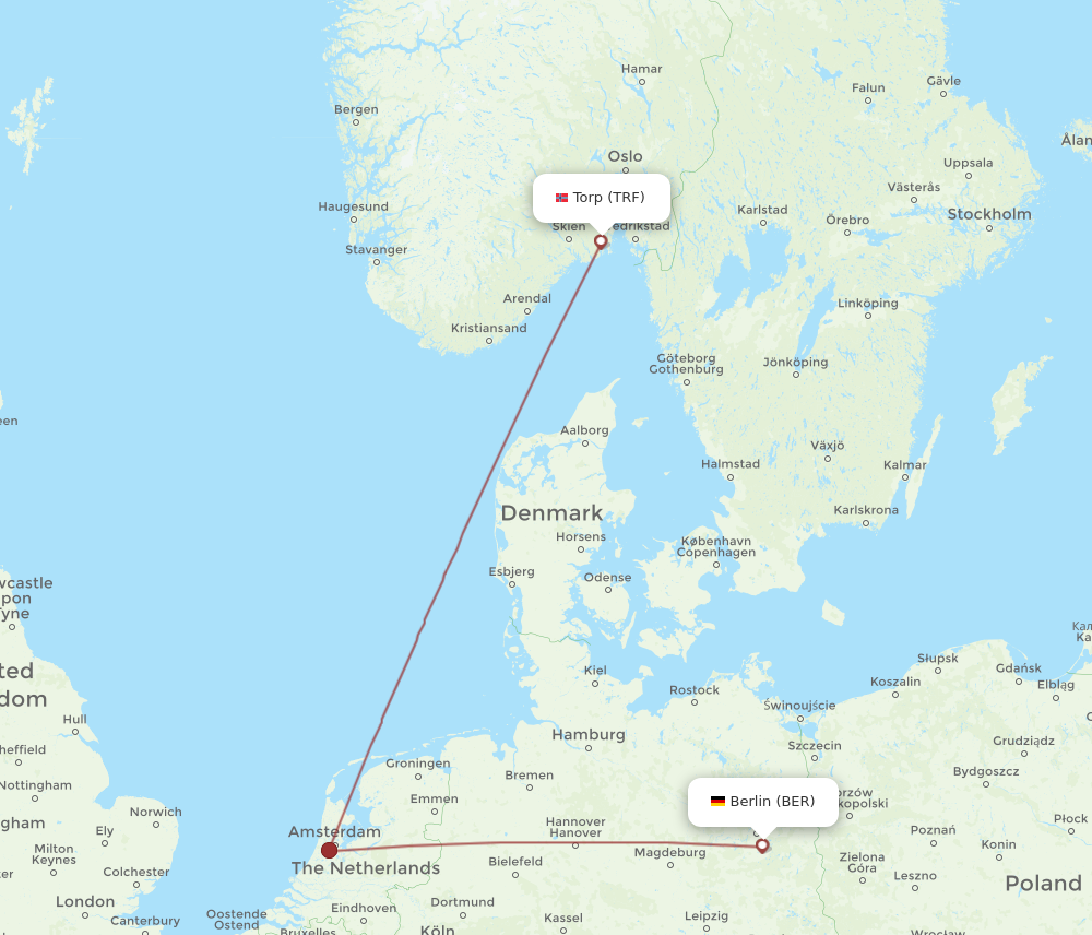 Flights from Sandefjord to Berlin TRF to BER Flight Routes