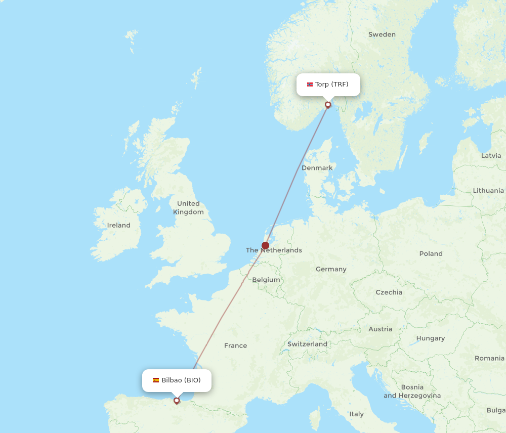 Flights from Sandefjord to Bilbao TRF to BIO Flight Routes