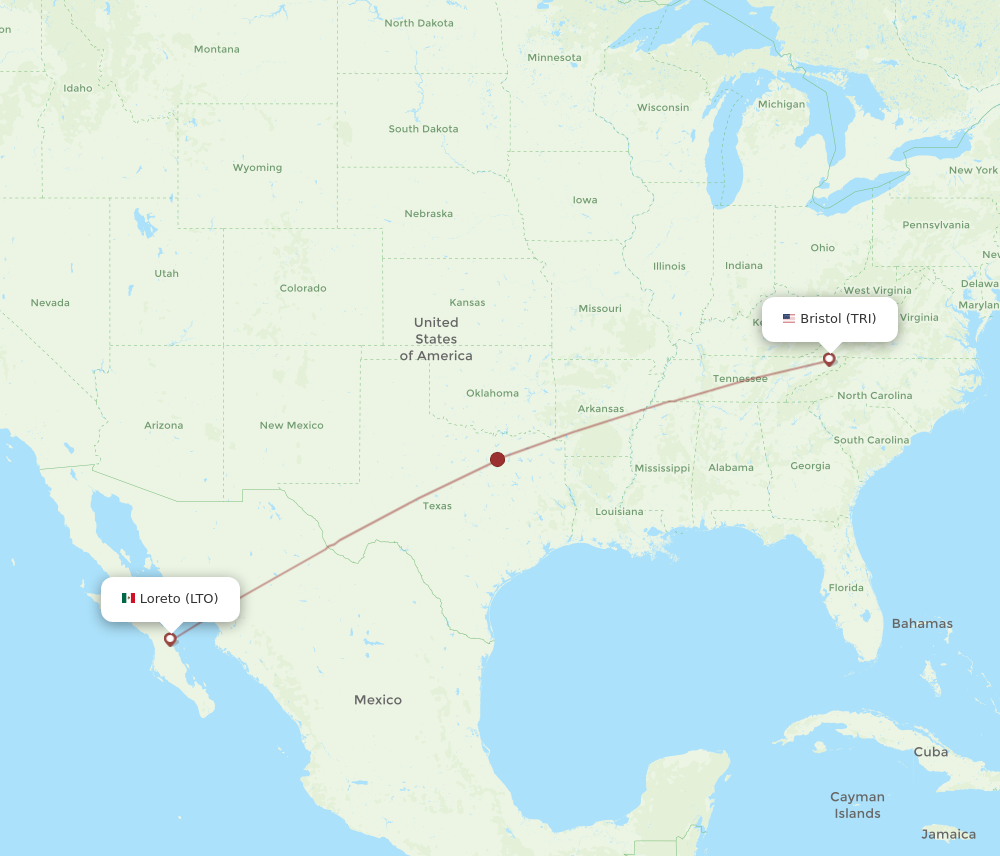 Flights from Bristol VA Johnson City Kingsport to Loreto TRI to