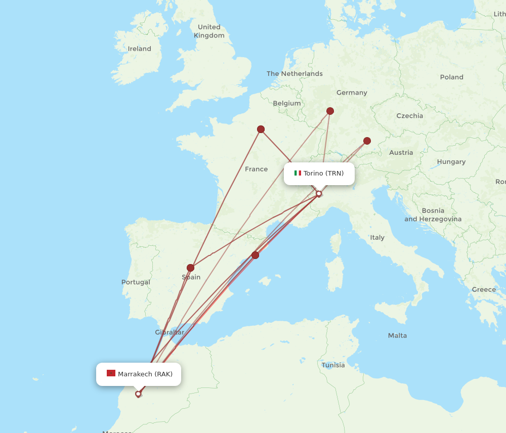 Flights from Turin to Marrakech TRN to RAK Flight Routes