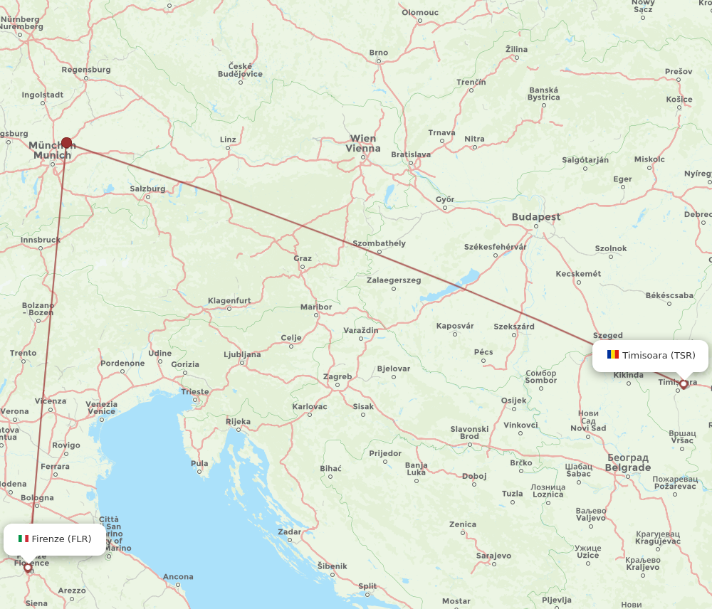 Flights from Timisoara to Florence TSR to FLR Flight Routes